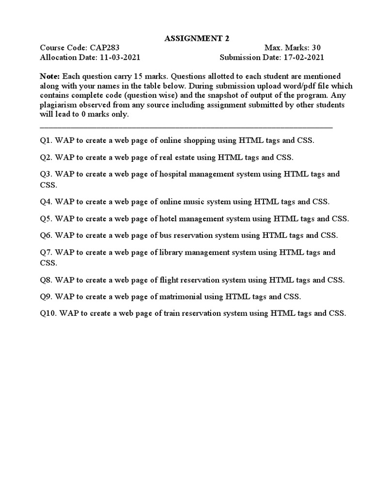 HTML CSS Web Page Assignment Guide | PDF | Computer File | Web Standards
