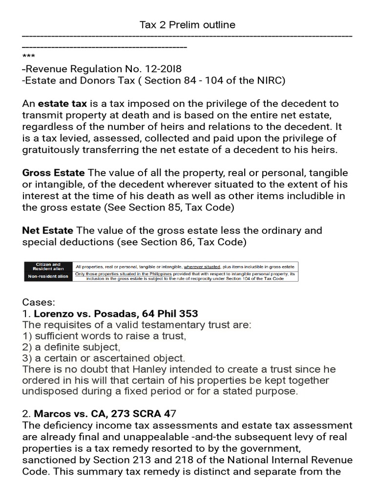 Gross Estate The Value of All The Property, Real or Personal, Tangible