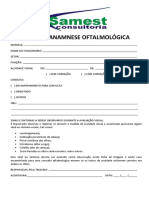 Ficha Anamnese Oftalmológica Triagem