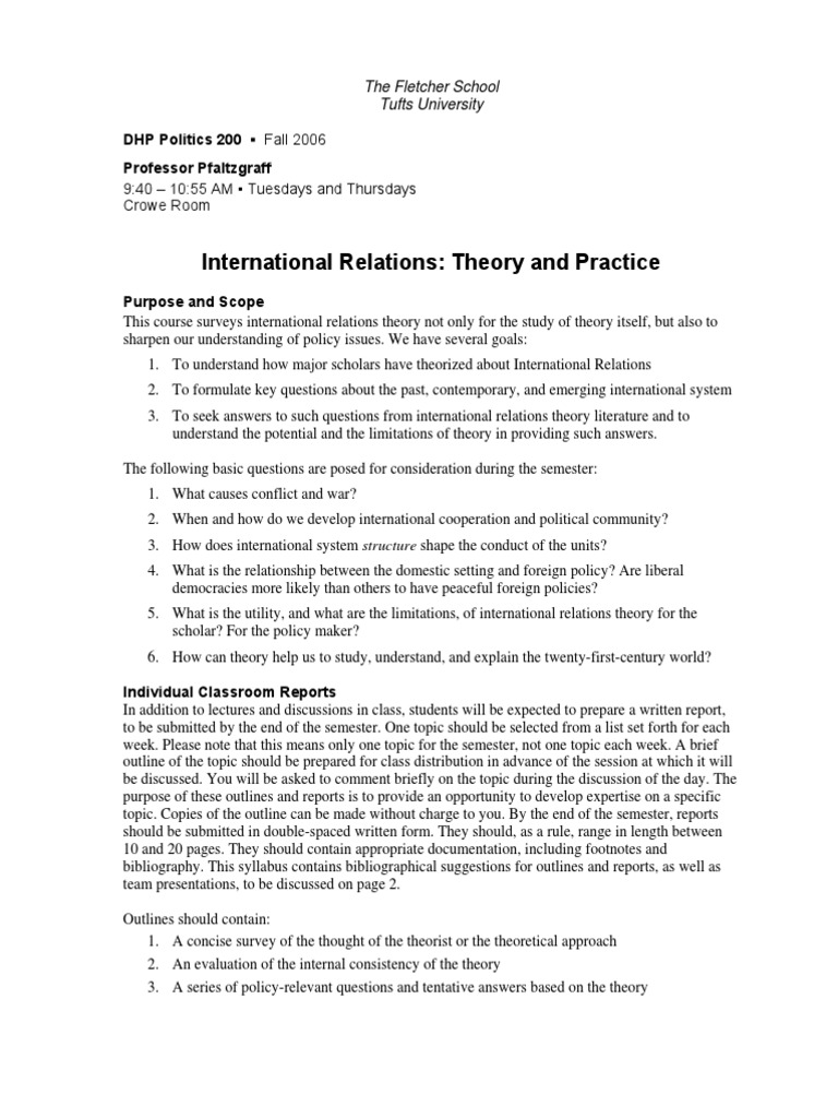 International Relations Theory Overview | PDF | International Relations ...