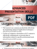 Advanced Presentation Skills Advanced Presentation Skills: Prepared By: Alyza B. Duran