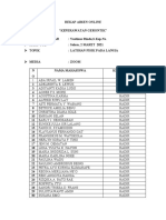 Rekap Absen Selasa, 2 Maret 2021