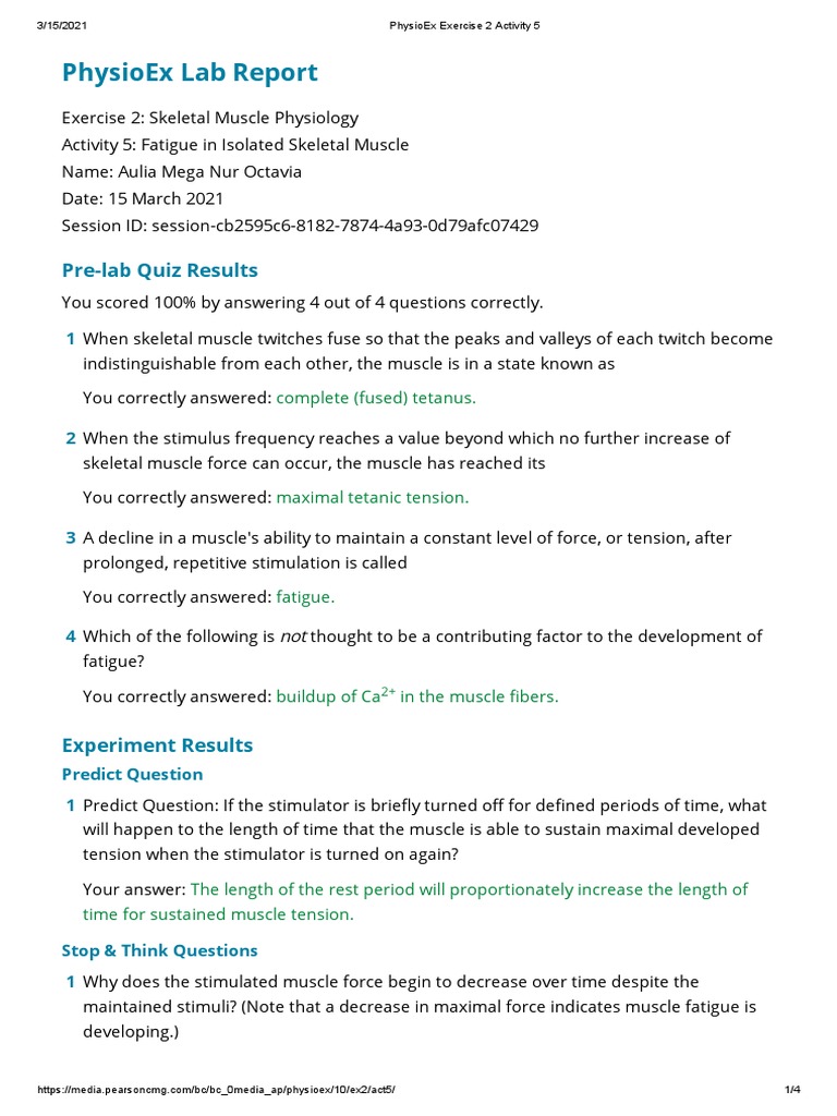 Muscle Fatigue in Skeletal Muscle Lab | PDF | Muscle | Dance Science