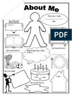 All About Me Worksheet First Dayof School Activity