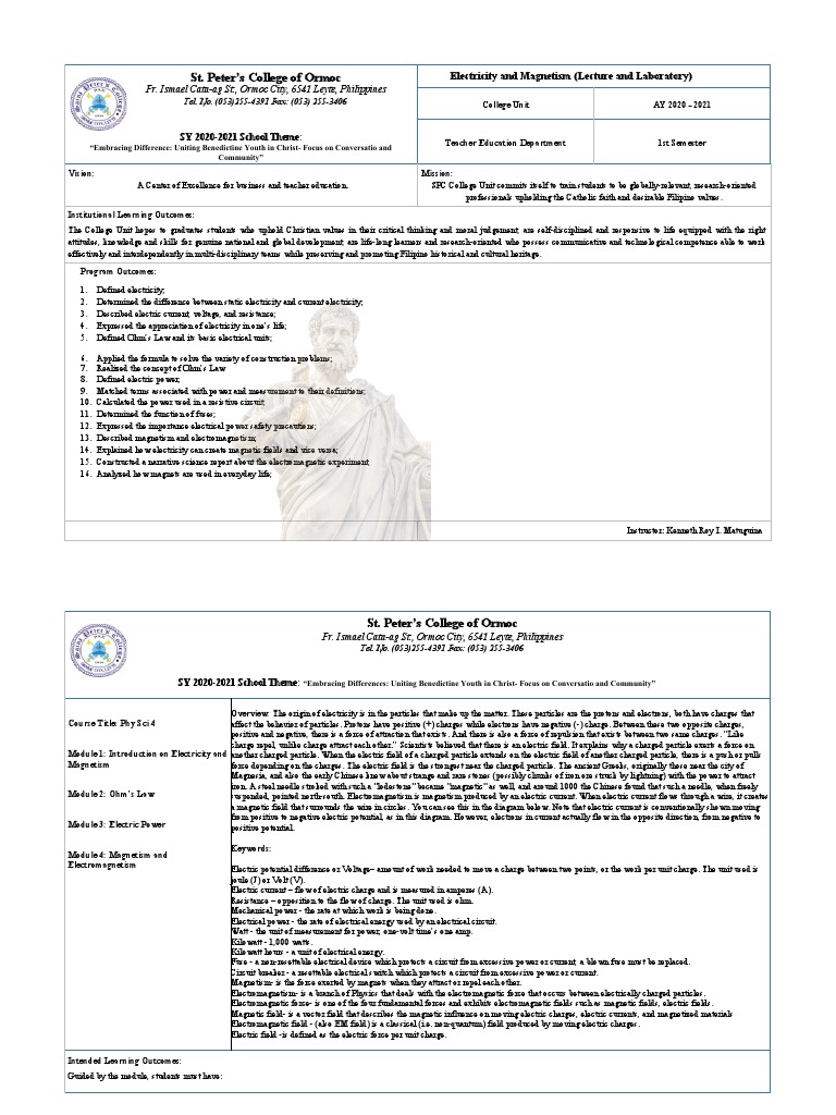 ELECTRICAL COURSE SYLLABUS visual data 3