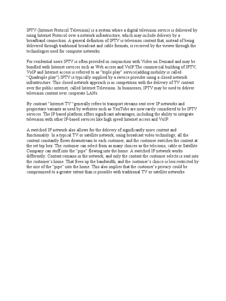 IPTV | PDF