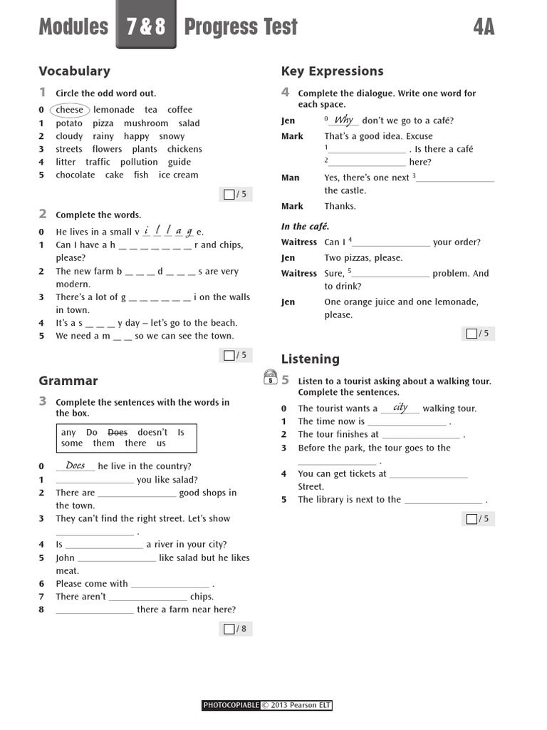 Modules Progress Tes 4A: Vocabulary Key Expressions | PDF | Coffeehouse ...