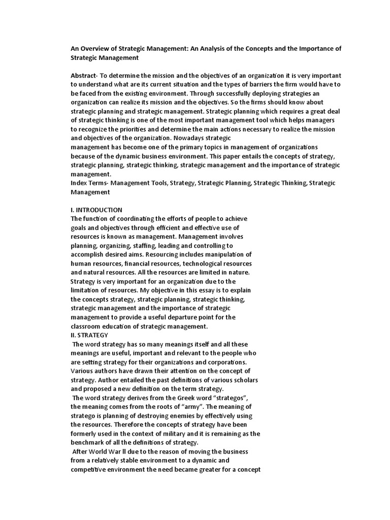 Strategic Management Overview and Planning | PDF | Strategic Management ...