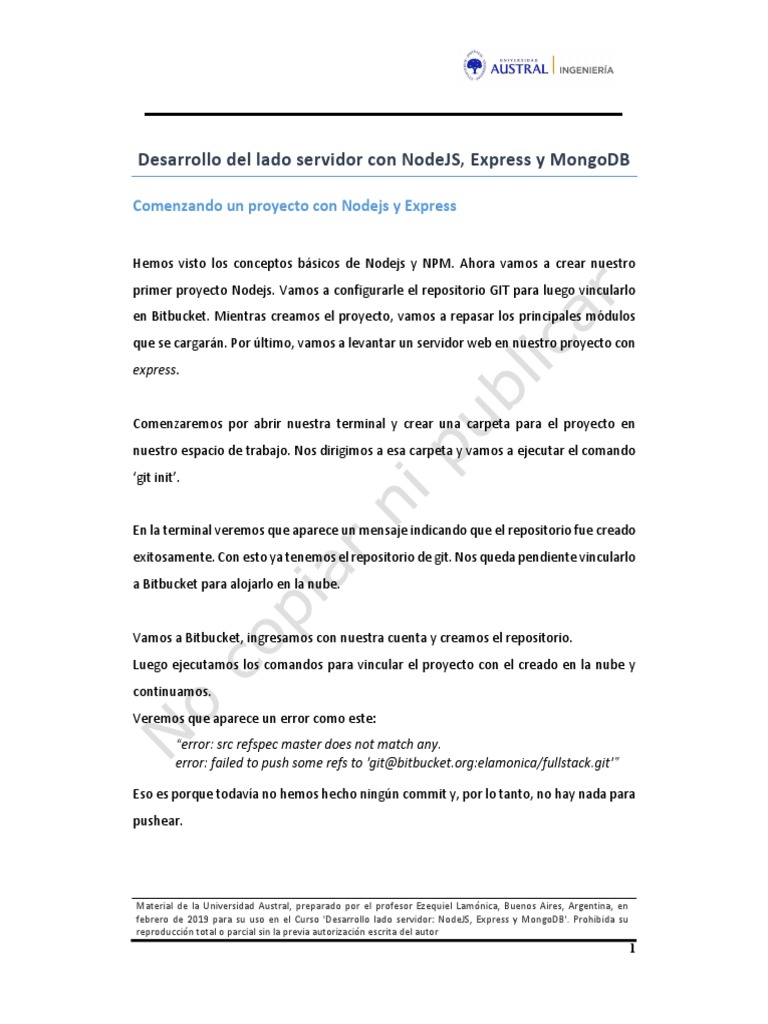 Crear Proyecto NodeJS con Express y MongoDB | PDF | Archivo de ...