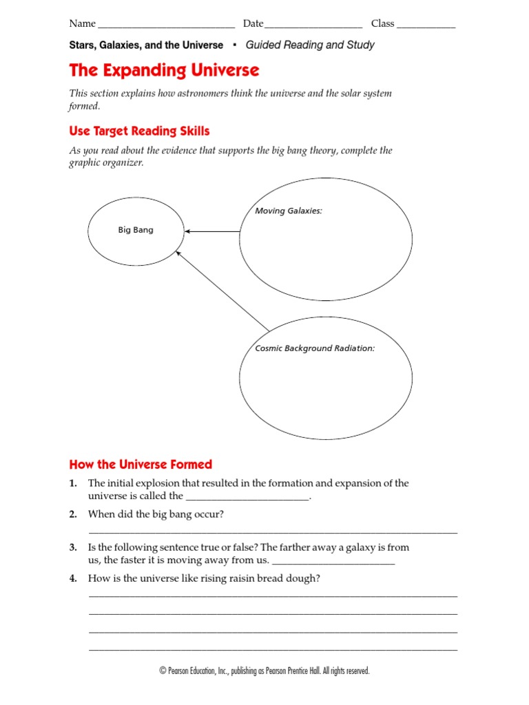 Big Bang Worksheet | PDF | Big Bang | Universe