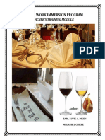 Food & Beverage Servicing NC II Work Immersion Module