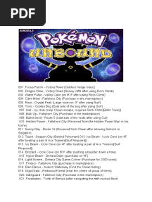 Pokemon Unbound TM Locations