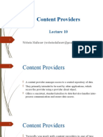 Lecture 10 - Content Providers
