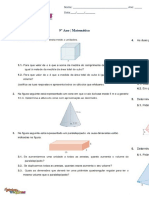 Ficha - Área e Volume de Sólidos (3) - Com Soluções