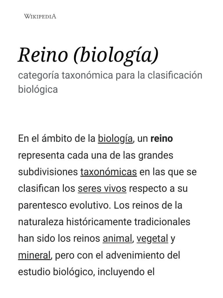 Definición de reinos en biología | PDF | Eucariotas | Biología