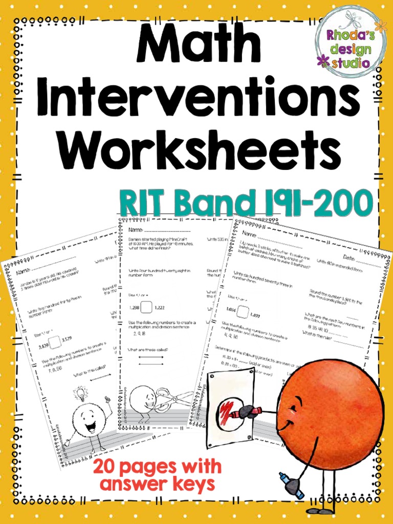 Math Interventions Worksheets: RIT Band 191-200 | Download Free PDF ...