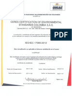 14-CPR-001 - CERTIFICATION OF ENVIRONMENTAL STANDADS COLOMBIA (CERES) SAS - CALI (Productos AgroPecuarios Ecológicos)