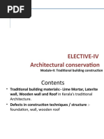 Architectural Conservation Elective-Iv: Module-II: Traditional Building Construction