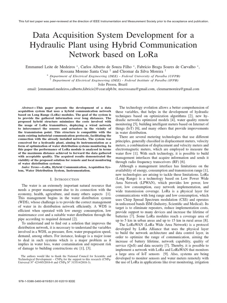Data Acquisition System Development For A Hydraulic Plant Using Hybrid ...