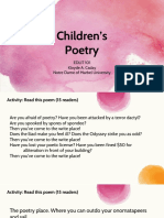 Children's Poetry: EDLIT 101 Kloyde A. Caday Notre Dame of Marbel University
