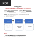 Constructive Alignment of The Components of A Lesson Plan