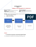 Constructive Alignment of The Components of A Lesson Plan