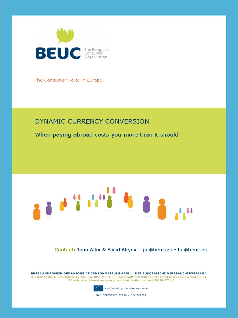 Beuc-X-2017-118 Dynamic Currency Conversion Position Paper | PDF ...
