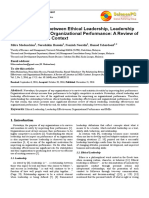 The Relationship Between Ethical Leadership, Leadership Effectiveness and Organizational Performance: A Review of Literature in Smes Context