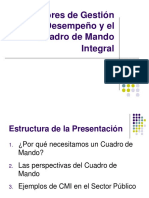 Indicadores de Gestión Del Desempeño y El Cuadro de Mando Integral-Sector Publico