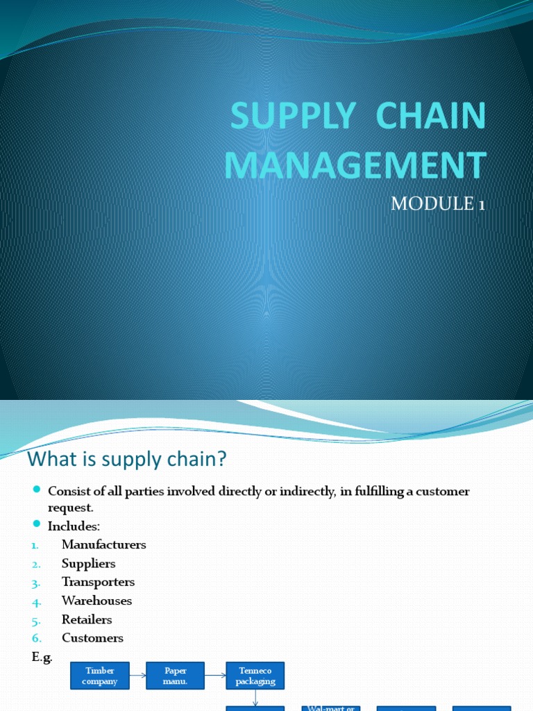 SCM Mod1 | PDF | Supply Chain | Inventory