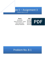 Syndicate 5 - Assignment 3: Problem No 8-1, 8-15