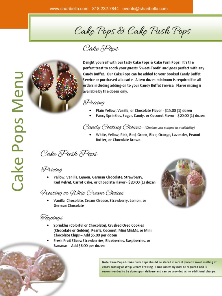 Cake Pops & Cake Push Pops | Download Free PDF | Cakes | Chocolate