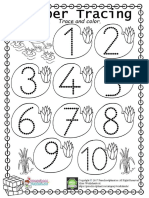 Easy Number Trace Worksheet 1 10