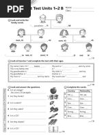 Achievement Test Units 1-2 B: Name: Class: Vocabulary