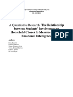 A Qualitative Research: The Relationship Between Students' Involvement To Household Chores of Their Emotional Intelligence