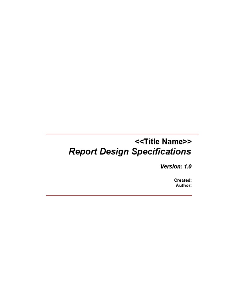 Report Design Specification Template Version 4.0 | PDF | Page Layout ...