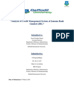 Analysis of Credit Management System of Jamuna Bank Limited (JBL)