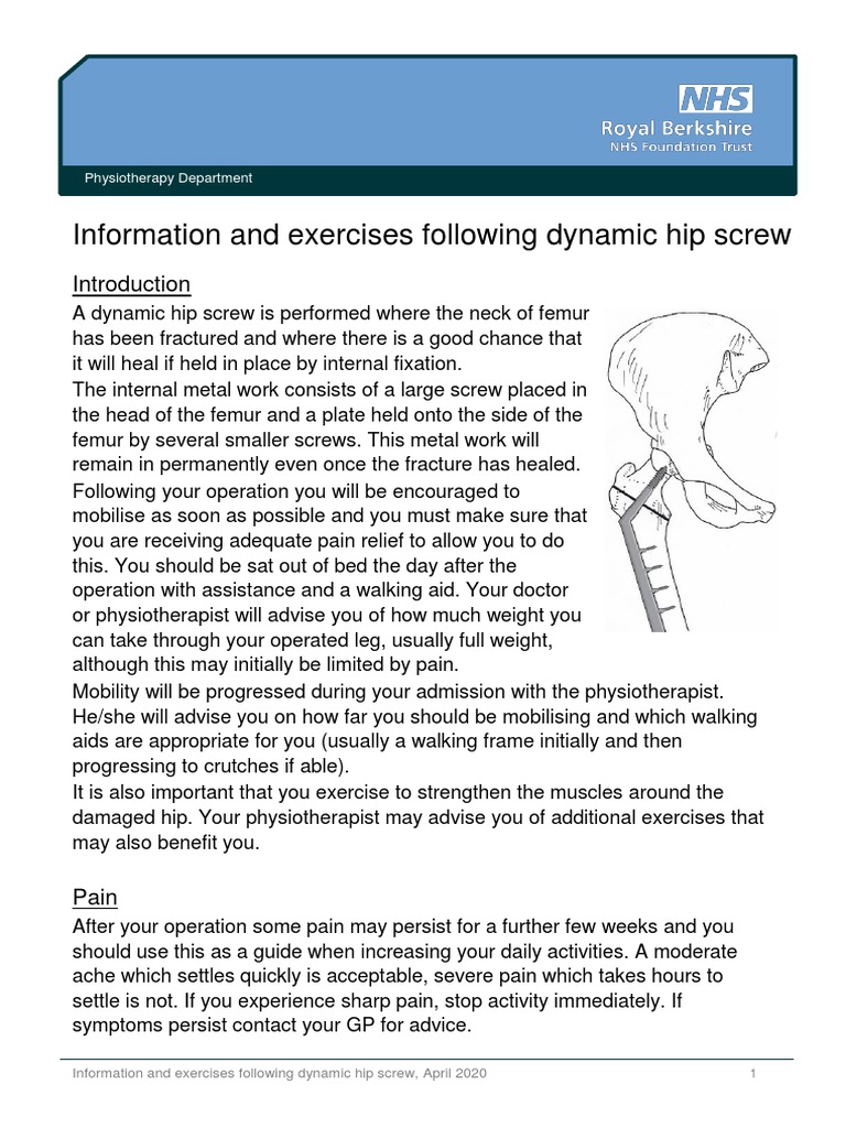 Dynamic Hip Screw - Apr20 | PDF | Anatomical Terms Of Motion | Physical ...