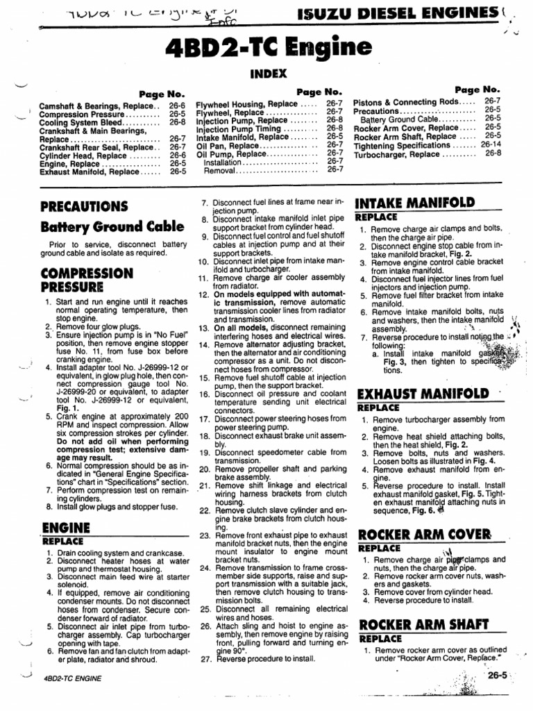 4bd2 TC Engine Index Isuzu Diesel Engine PDF