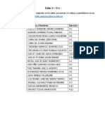 Taller 2 - C++