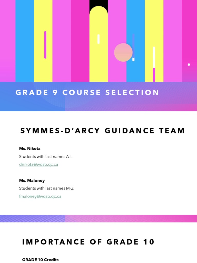 Grade 9 Course Selection Guide | PDF | Students | Teaching Mathematics