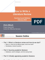 How To Write A Literature Review: Chris Minch