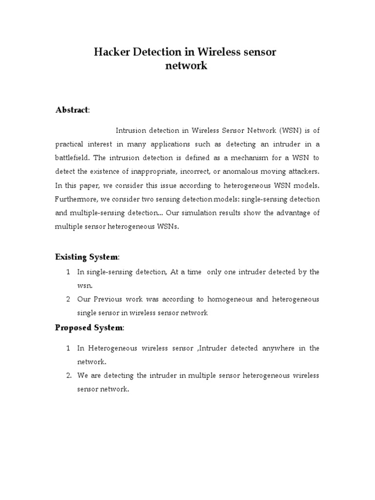 Intrusion Detection in Homogeneous and Heterogeneous Wireless Sensor ...
