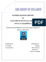 Summer Training Report ON Analysis of Financial Trends of S.J.V.N.Ltd. (SHIMLA)