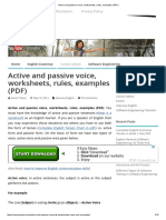 Active and Passive Voice, Worksheets, Rules, Examples (PDF) : / Vidyavox