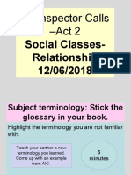 An Inspector Calls - Act 2: Social Classes-Relationship 12/06/2018