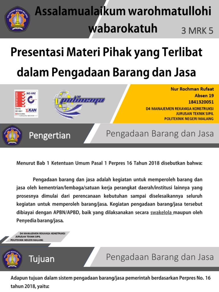 Sistem Pengadaan Barang dan Jasa Pemerintah | PDF