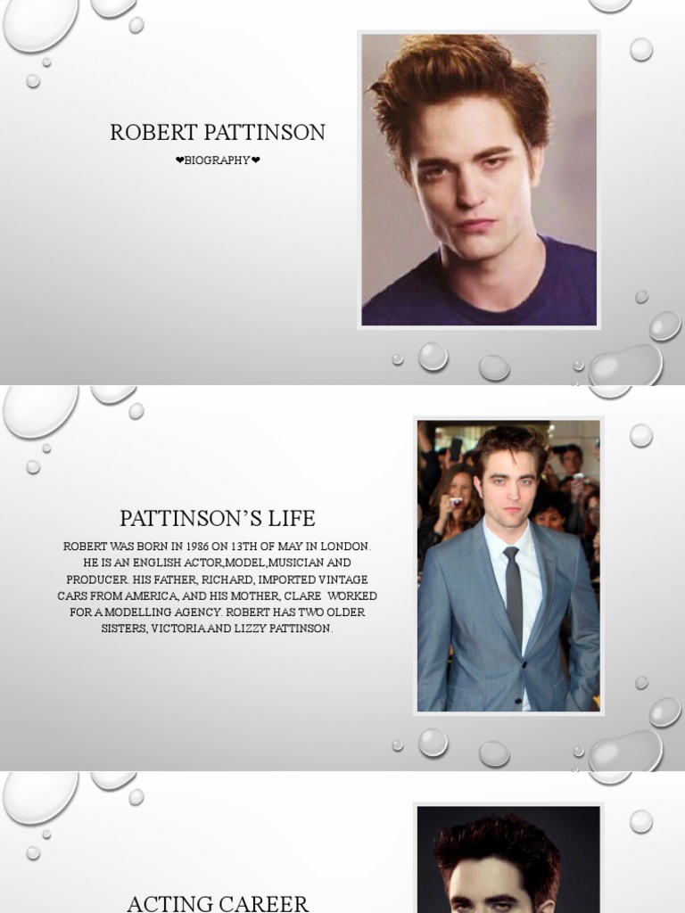 Robert Thomas Pattinson Introduce Career Modeling Acting Music