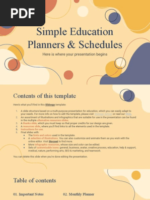 Simple Education Planners & Schedules by Slidesgo (1)