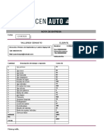 Nota de Entrega Reparacion Dmax 5-2-2021